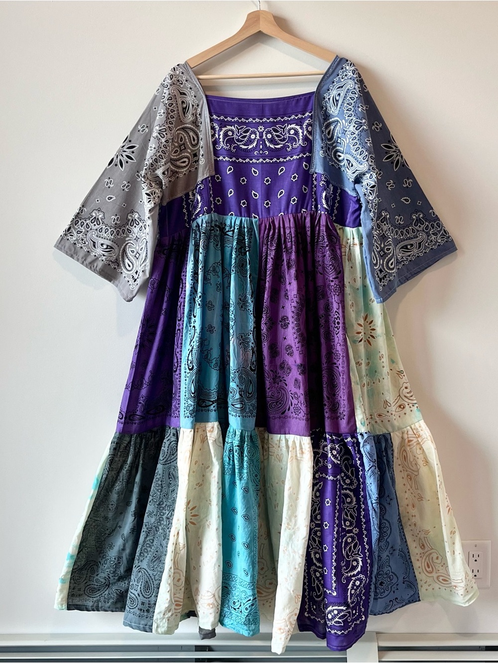 The Periwinkle Meadow | Handmade Voluminous Bandana Dress SKU 06263 - Picture 2 of 16